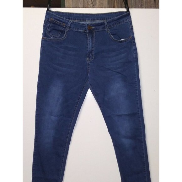 Vintage Skinny Jeans Womens 33W 30 inseam Boho stretch mid rise, medium wash EUC - Picture 4 of 8